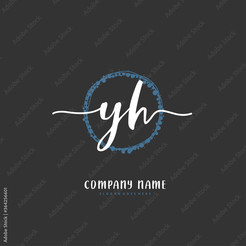 Y H YH Initial handwriting and signature logo design with circle. Beautiful design handwritten logo for fashion, team, wedding, luxury logo. Y H YH Initial handwriting and signature logo design with circle. Beautiful design handwritten logo for fashion, team, wedding, luxury logo.