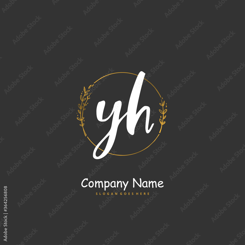 Y H YH Initial handwriting and signature logo design with circle. Beautiful design handwritten logo for fashion, team, wedding, luxury logo. Y H YH Initial handwriting and signature logo design with circle. Beautiful design handwritten logo for fashion, team, wedding, luxury logo.