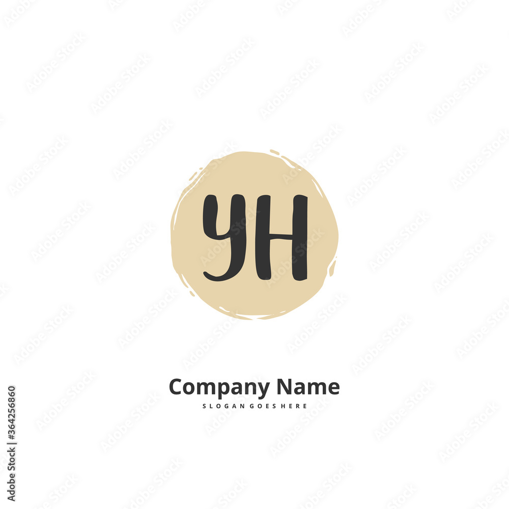 Y H YH Initial handwriting and signature logo design with circle. Beautiful design handwritten logo for fashion, team, wedding, luxury logo. Y H YH Initial handwriting and signature logo design with circle. Beautiful design handwritten logo for fashion, team, wedding, luxury logo.