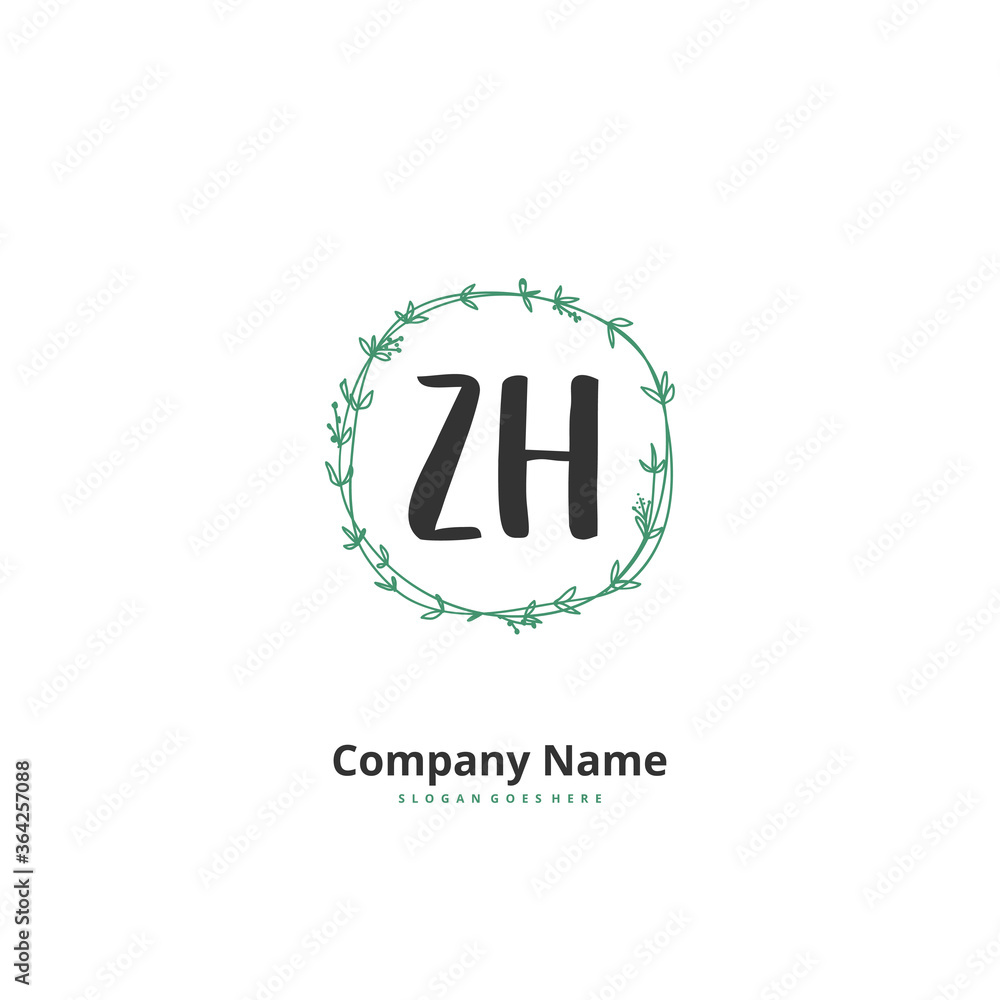 Z H ZH Initial handwriting and signature logo design with circle. Beautiful design handwritten logo for fashion, team, wedding, luxury logo. Z H ZH Initial handwriting and signature logo design with circle. Beautiful design handwritten logo for fashion, team, wedding, luxury logo.