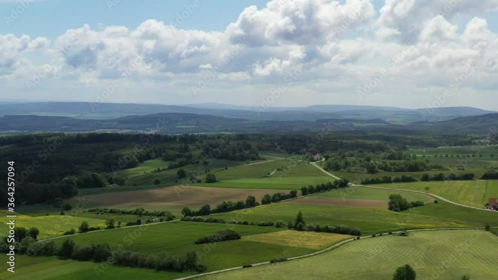 Drone flight over Lower Saxony landscape, Germany Drone flight over Lower Saxony landscape, Germany