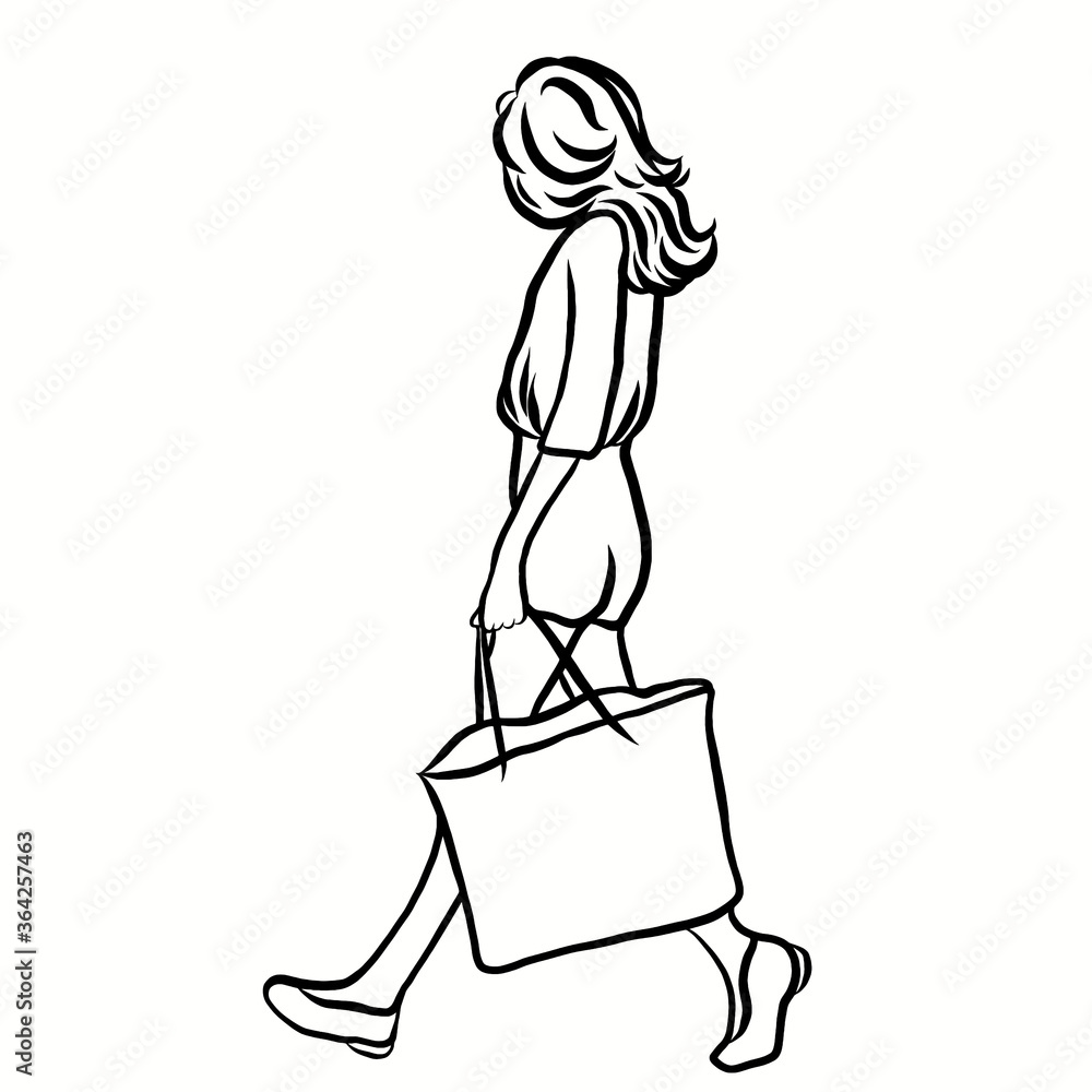 Line drawn.Modern woman,new generation dress style,clothing design.Creative with illustration in flat design. Line drawn.Modern woman,new generation dress style,clothing design.Creative with illustration in flat design.