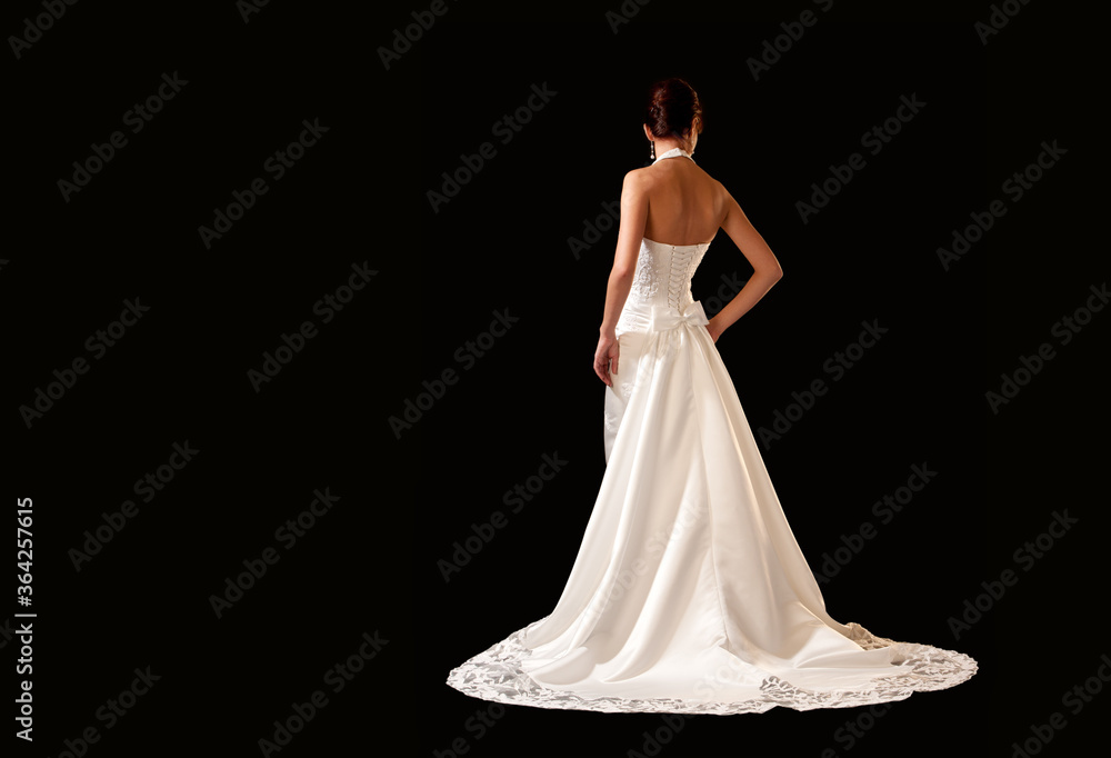 bride in wedding dress on black background bride in wedding dress on black background