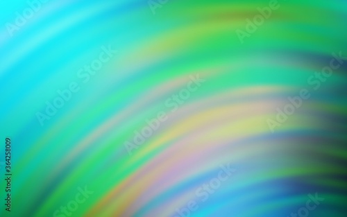 Light Blue, Green vector texture with curved lines. A sample with colorful lines, shapes. Colorful wave pattern for your design.