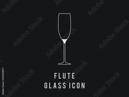 flute Wine glass outline icon. Vector illustration. single high quality outline symbol for web design or mobile app. Wineglasses thin line signs for design logo, visit card, etc.