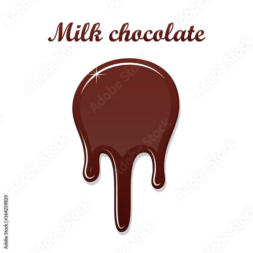 Chocolate drip splash. Chocolate liquid blot isolated white background. Shape melt dessert spot. 3D realistic design stain element. Food decoration. Milk, dark chocolate splashing. Vector illustration