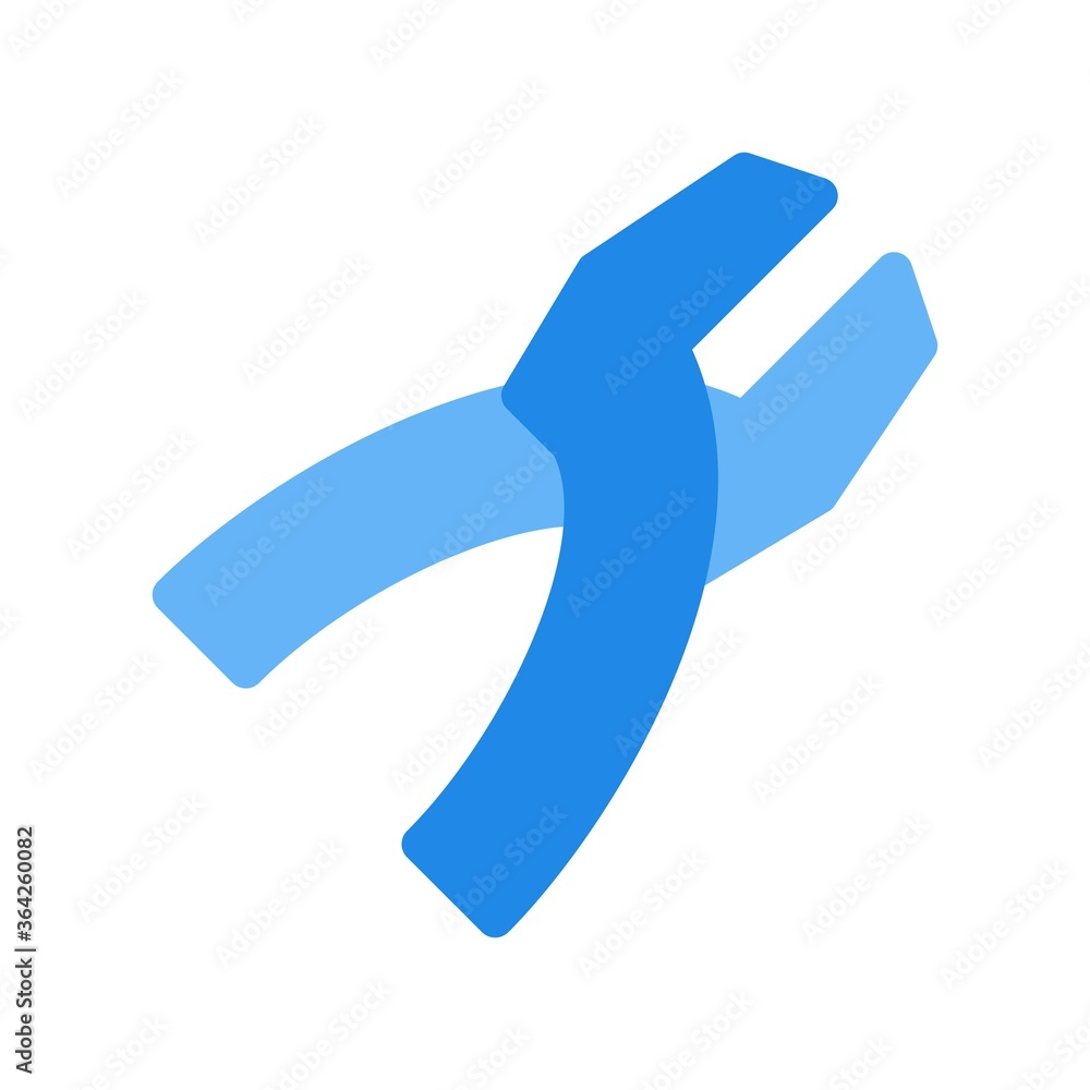 Pliers icon illustration in flat design style. Repair tool symbol. Pliers icon illustration in flat design style. Repair tool symbol.