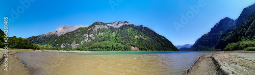 Swiss mountains and Lake. Scenic Alps and lane view. Trekking an © Peter Hofstetter