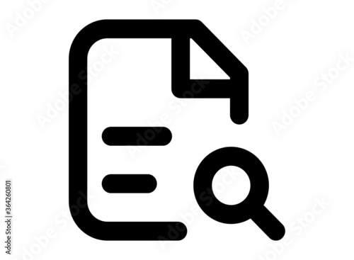 Searching files vector icon in linear, outline icon isolated on white background