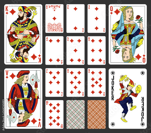 Diamonds suite design for a pack of traditional style playing cards © Максим Лебедик