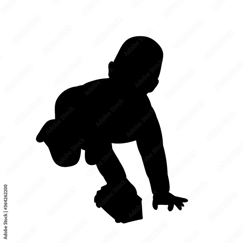 isolated, black silhouette boy child with a car isolated, black silhouette boy child with a car