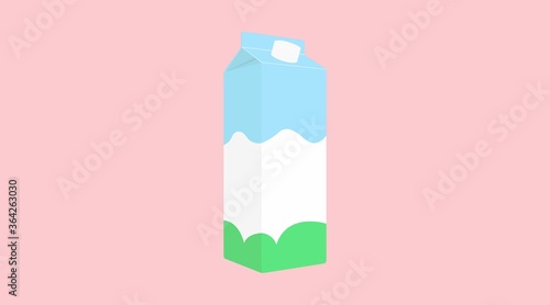 Vector Isolated Illustration of a Milk Box