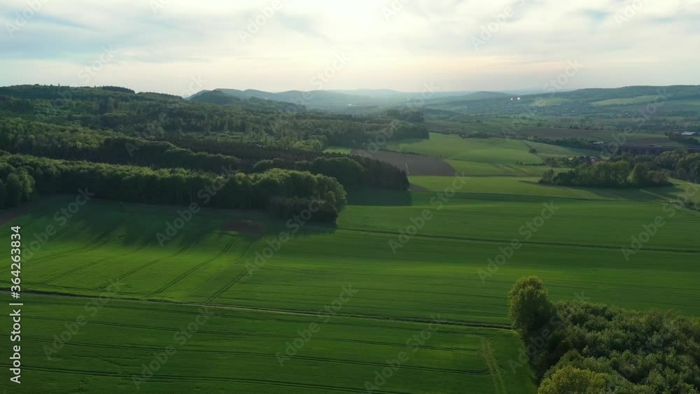 Drone flight over Lower Saxony landscape, Germany Drone flight over Lower Saxony landscape, Germany