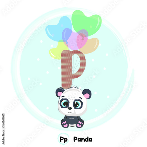 Cute Animal Alphabet Series A-Z. Art vector illustration.