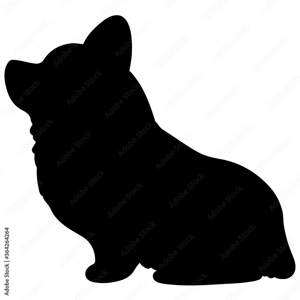 Silhouette of Corgi sitting in side view Silhouette of Corgi sitting in side view