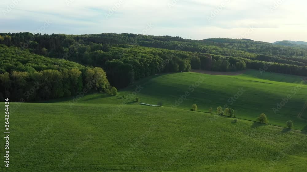Drone flight over Lower Saxony landscape, Germany Drone flight over Lower Saxony landscape, Germany