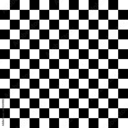Checker, chess square black and white abstract background. Seamless pattern with squares ornament.