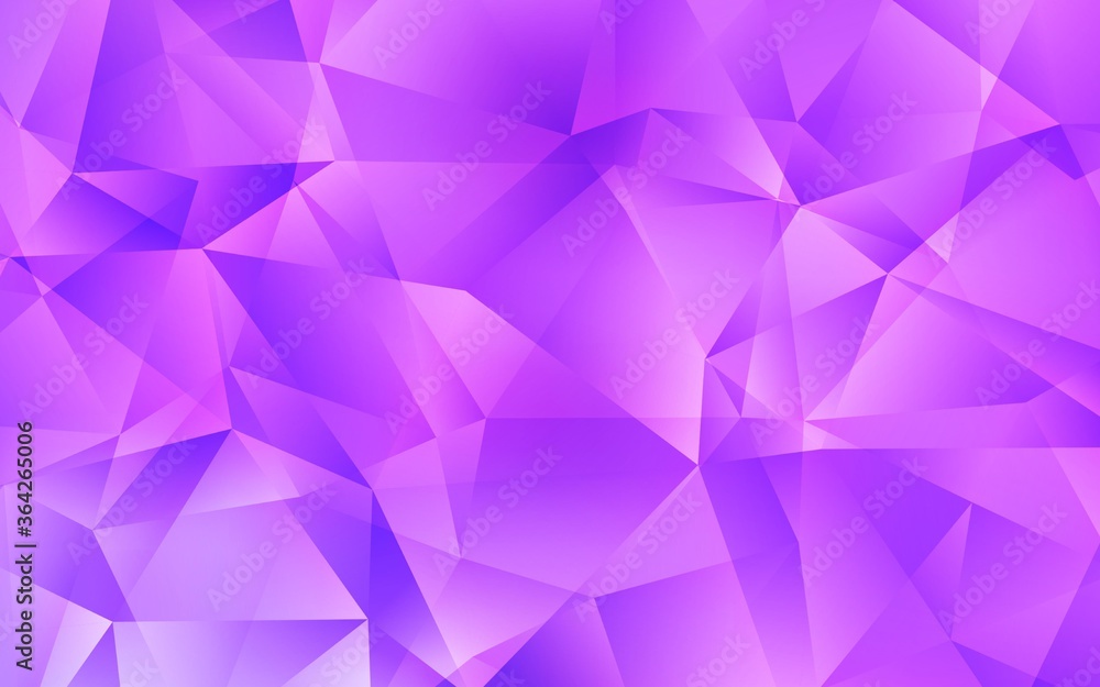 Light Purple vector abstract polygonal template. Glitter abstract illustration with an elegant triangles. Completely new template for your banner.