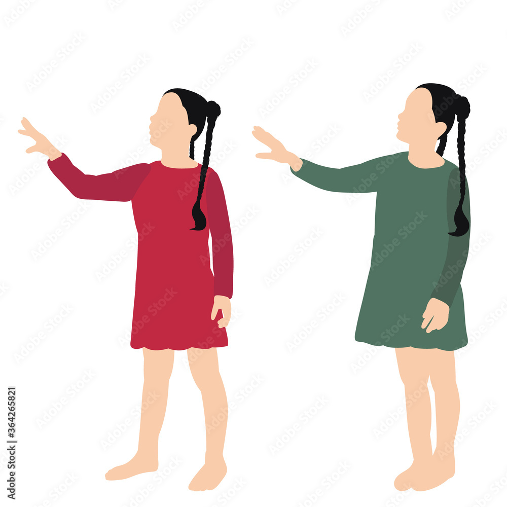 vector, isolated, flat style child little girl vector, isolated, flat style child little girl