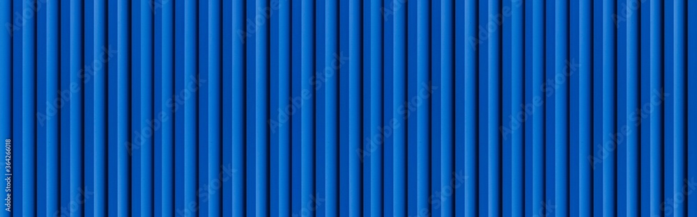 Panorama of blue Corrugated metal background and texture surface or galvanize steel Panorama of blue Corrugated metal background and texture surface or galvanize steel
