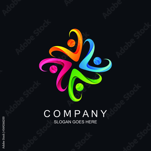 Peoples shape logo in vector