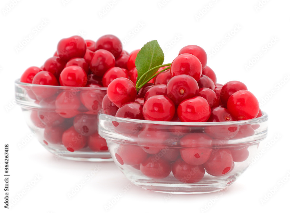 Fresh cherry fruits in a glass bowl. Fresh cherry fruits in a glass bowl.