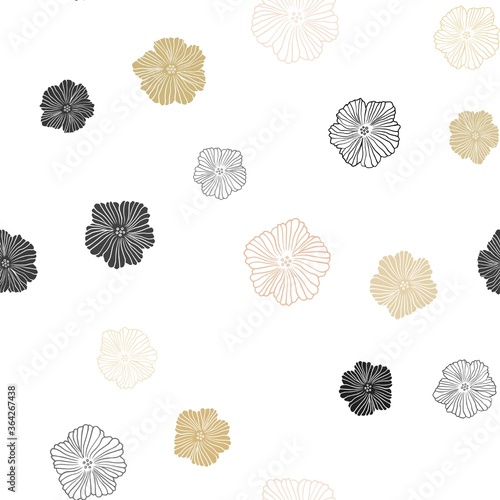 Light Pink, Yellow vector seamless doodle backdrop with flowers. Abstract illustration with flowers in doodles style. Design for textile, fabric, wallpapers.