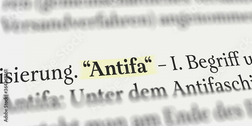 Antifaschismus, Antifa mit Textmarker markiert photo