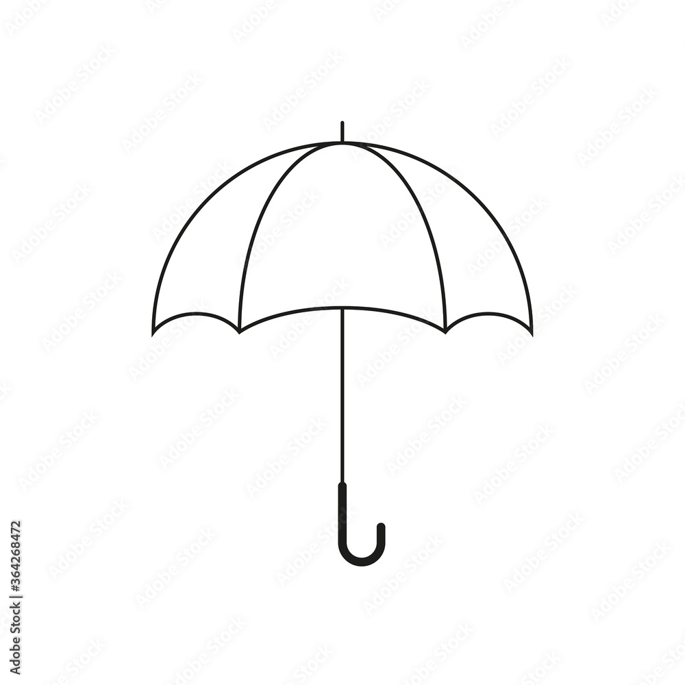 Vector umbrella icon. Rain protection symbol on a white background. Line style. Vector umbrella icon. Rain protection symbol on a white background. Line style.