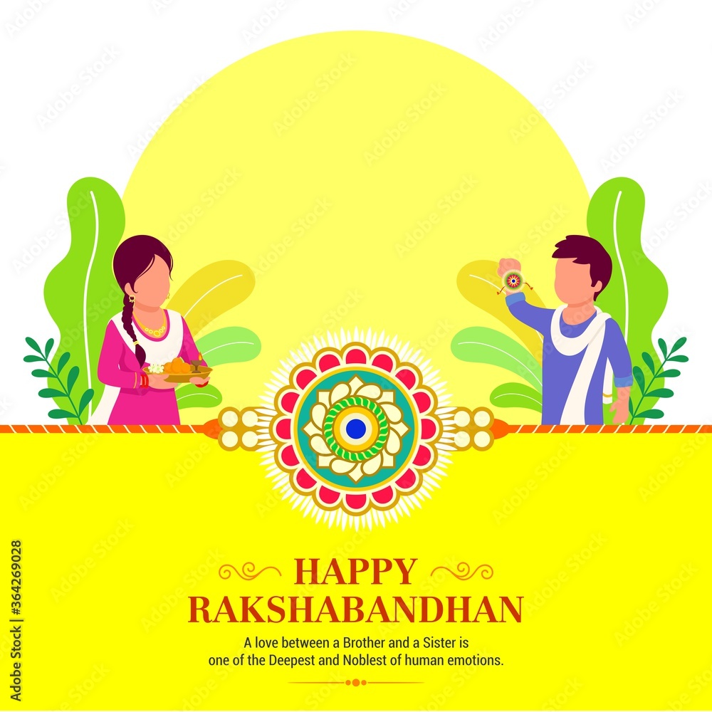 Happy rakhsabandhan vector background. Indian brother and sister festival Raksha  Bandhan concept with rakhi. Stock Vector | Adobe Stock