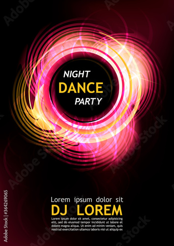 Flyer  banner  poster  invitation template design for disco dance music party night club