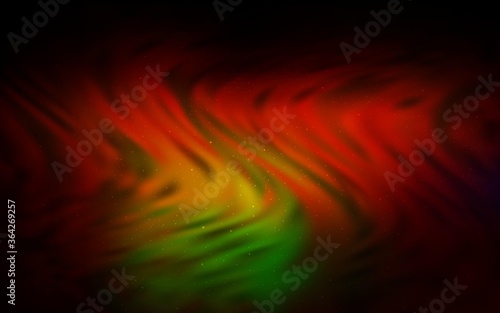 Dark Green, Red vector texture with milky way stars. Glitter abstract illustration with colorful cosmic stars. Template for cosmic backgrounds.