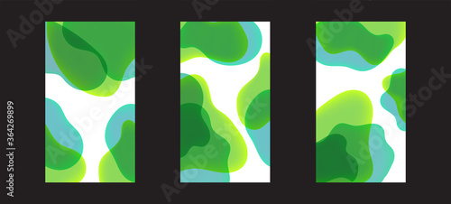 Set of Jelly Fluid Lava Lamp Dynamic Wallpaper for Devices. Trendy Design Graphics Used for Background Screen.