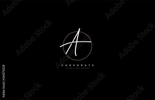 Letter A Logo Manual Elegant Minimalist Signature Logotype