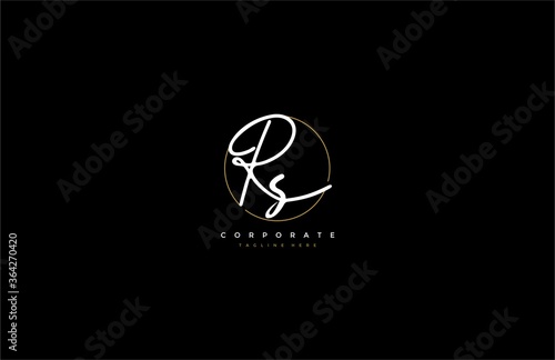Letter RS Logo Manual Elegant Minimalist Signature Logotype Stock ...