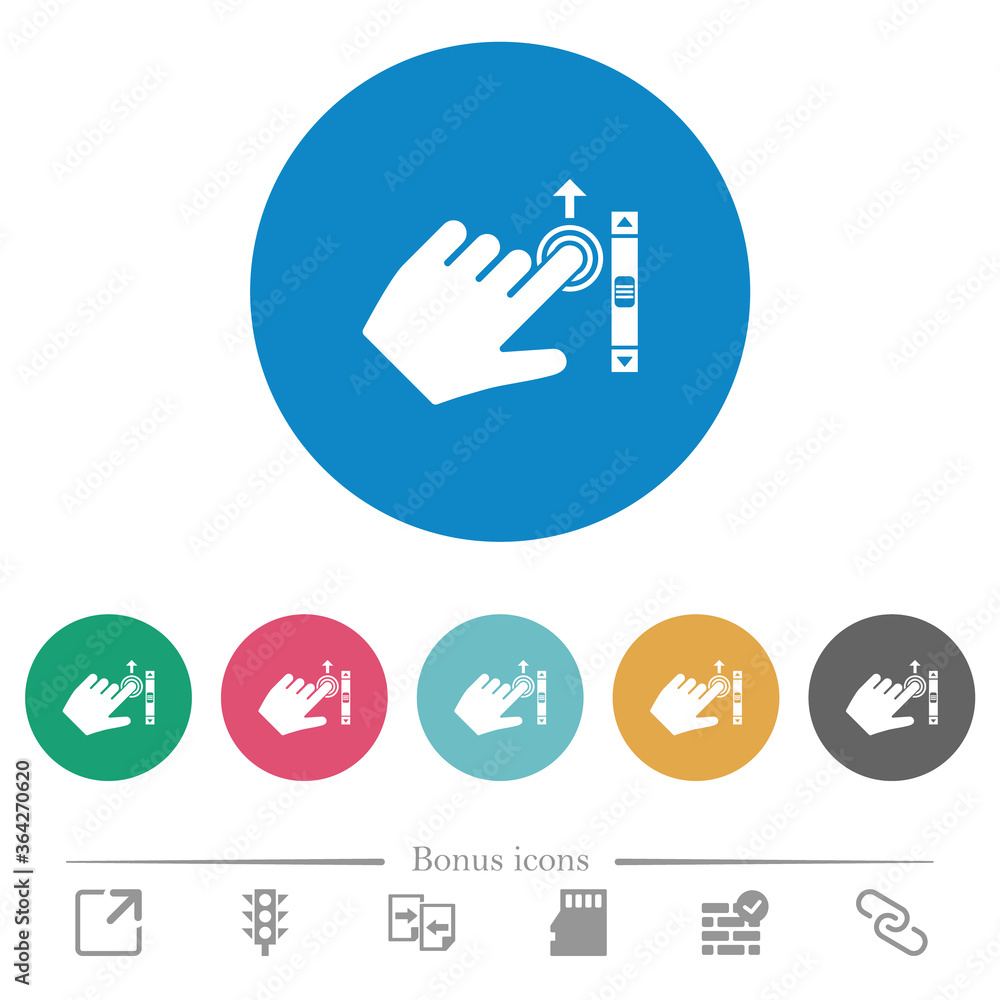 Left handed scroll up gesture flat round icons Left handed scroll up gesture flat round icons