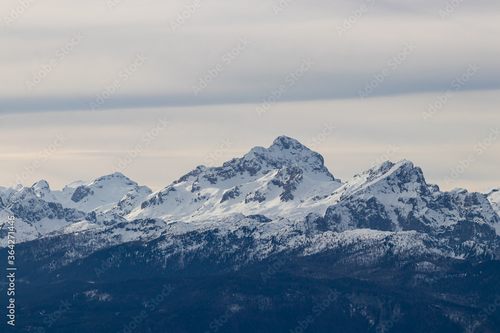 Mountain Triglav Slovenia Alps highest snow white winter