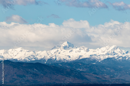 Mountain Triglav Slovenia Alps highest snow white winter