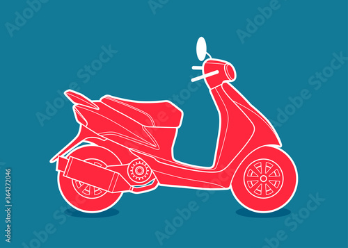 Cute cartoon moped