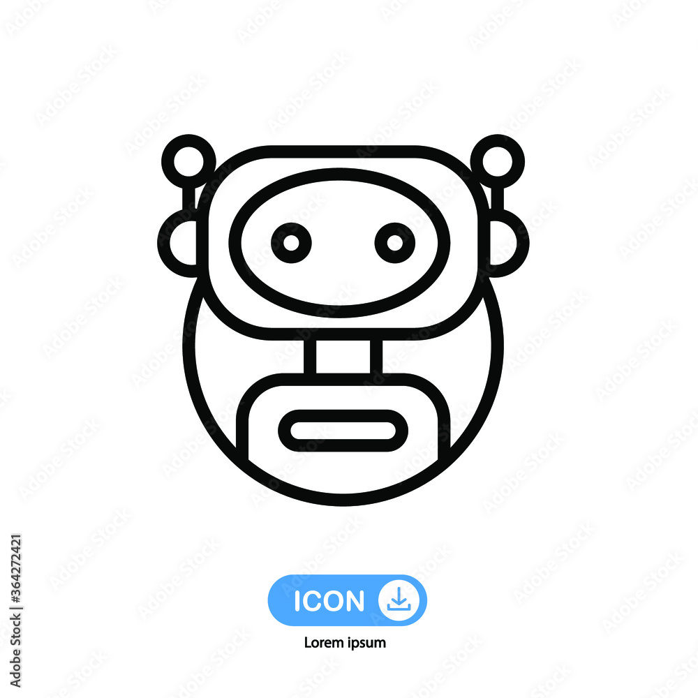 robot icon vector isolated on white background. robot icon vector isolated on white background.