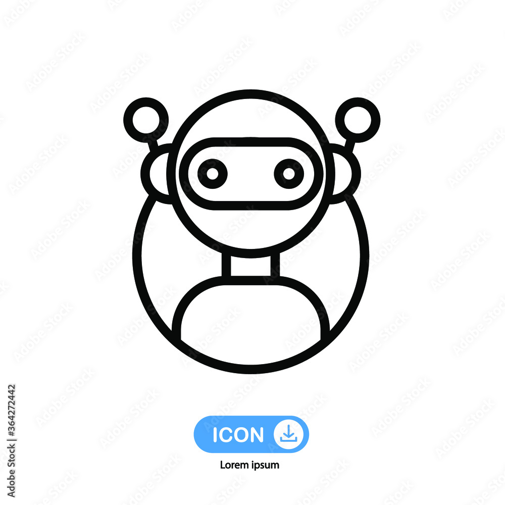 robot icon vector isolated on white background. robot icon vector isolated on white background.