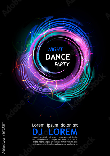 Flyer, banner, poster, invitation template design for disco dance music party night club