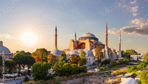 Photographie Hagia Sophia Mosque in Instanbul, Turkey, full view