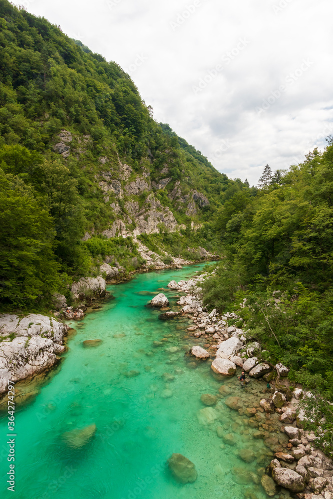 Turquoise green Soča river Slovenia