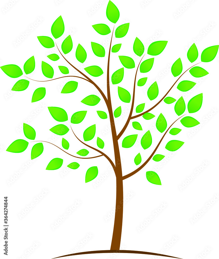 Vector tree on a white background. Logo for environmentally friendly products. Vector tree on a white background. Logo for environmentally friendly products.