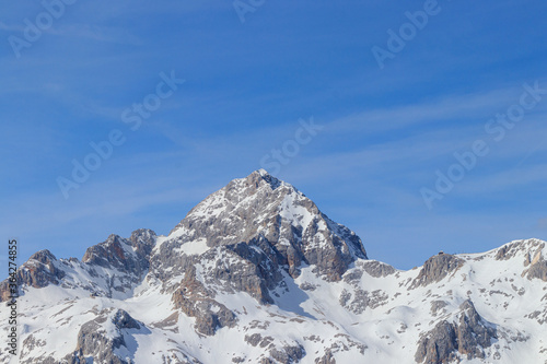 Mountain Triglav Slovenia Alps highest snow white winter
