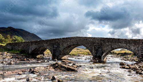 Sligachan Old Bridge on the Isle of Skye, Scotland.
