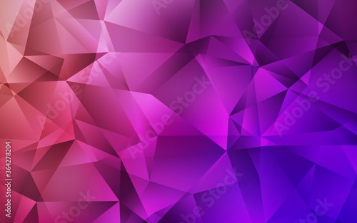 Light Pink, Red vector abstract polygonal template. Glitter abstract illustration with an elegant triangles. Triangular pattern for your design.