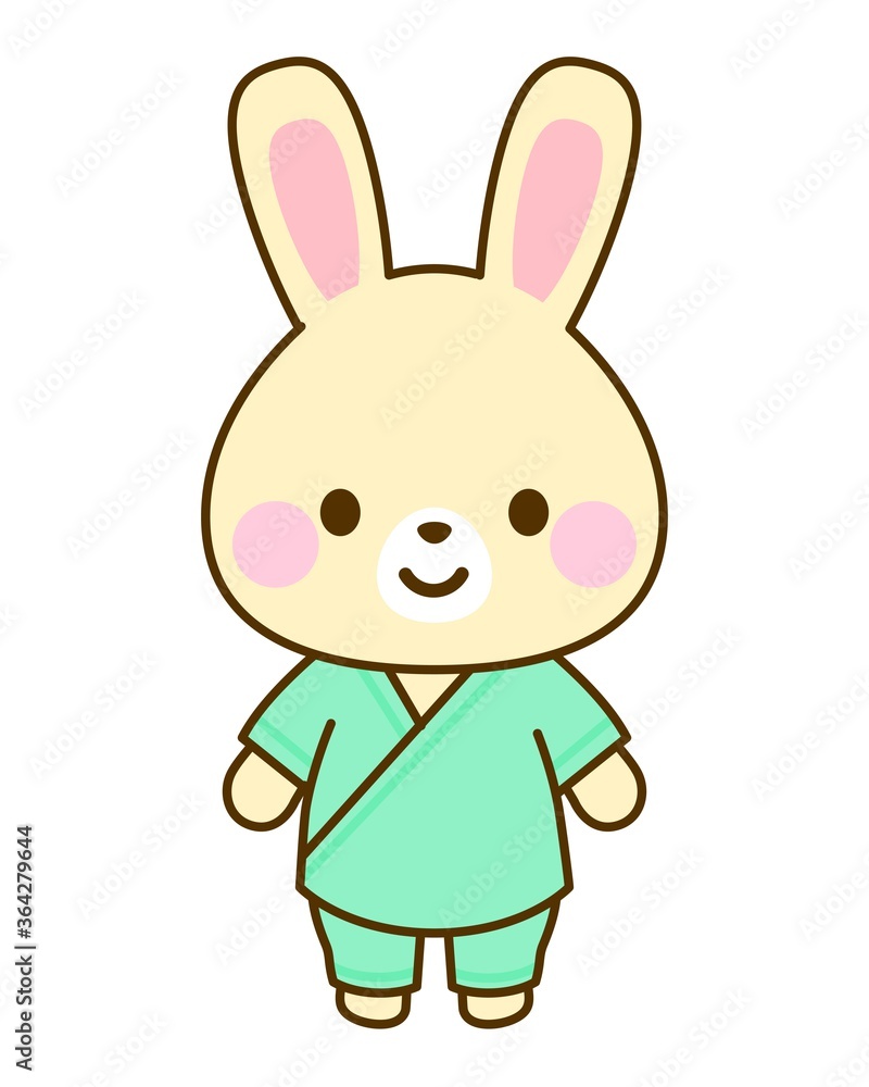 病院・小児科用　患者うさぎイラスト