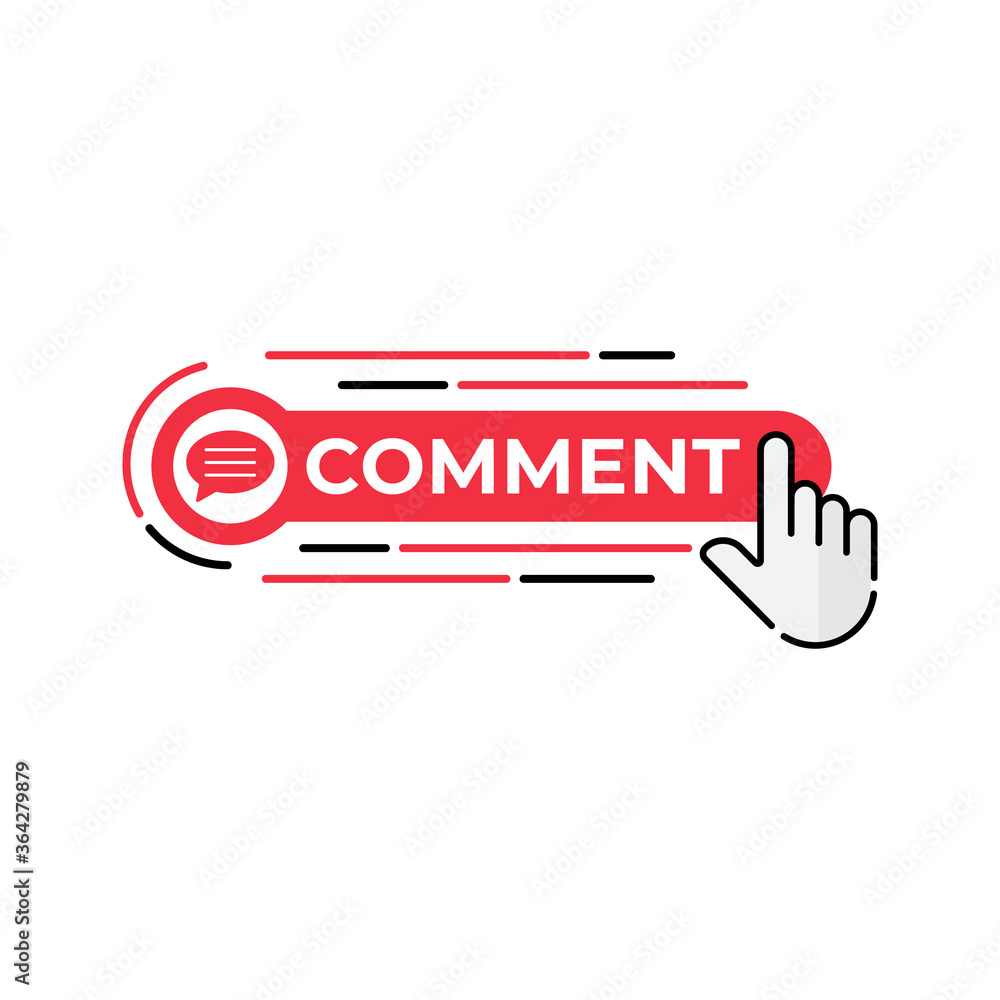 Comment button icon vector for social media. Comment icon Vector illustration design template. Comment icon or button for video channel, blog, social media concept and background banner Comment button icon vector for social media. Comment icon Vector illustration design template. Comment icon or button for video channel, blog, social media concept and background banner
